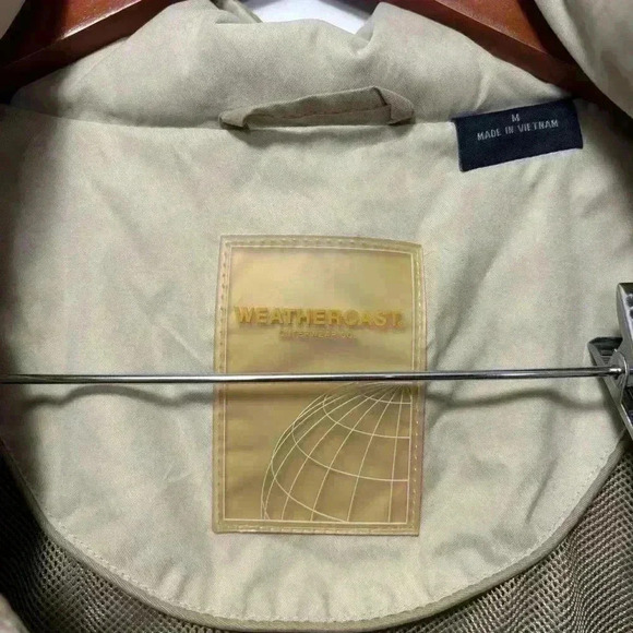 Weathercast Outerwear Khaki Men’s Full Zip Wind and Rain Jacket Size M - Picture 5 of 11